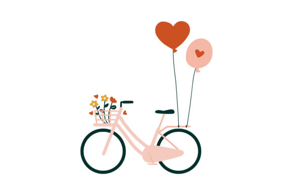 Charming Wedding Bicycle Art: Floral Baskets & Balloons