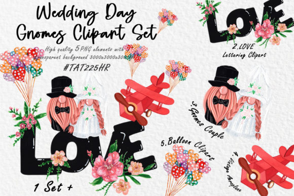 Enchant Your Designs with Gnomes Wedding Clipart
