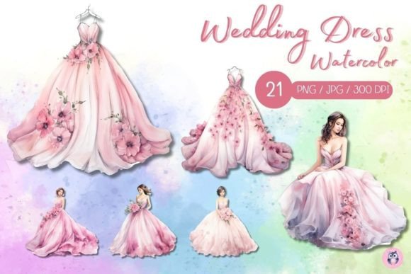Enchanting Wedding Dress Spring Flower Set for Creators