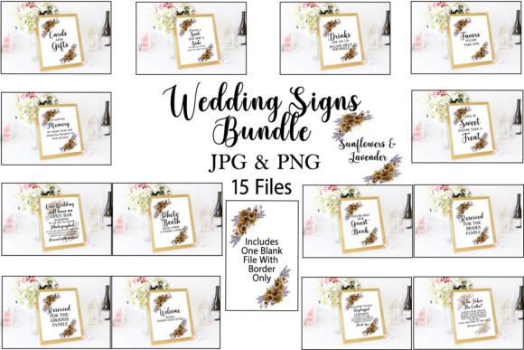 Sunflower & Lavender Wedding Signs: A Digital Bundle