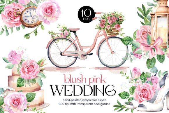Watercolor Blush Pink Roses Wedding Set: A Designer's Touch