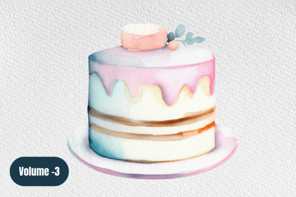Watercolor Cake Clipart, Wedding Vol–3: A Designer's Guide