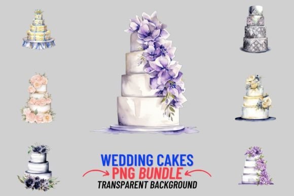 Watercolor Wedding Cakes 12 PNG Clipart: A Designer's Sweet Spot