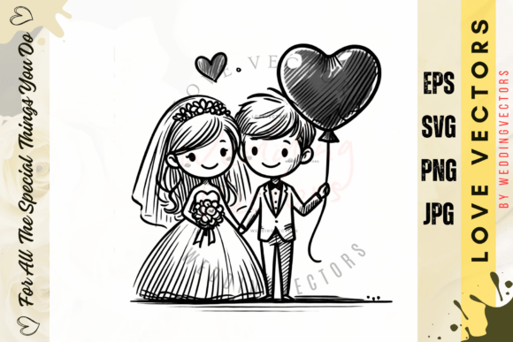 Wedding Couple and Love Vectors - C3681: A Visual Sonnet