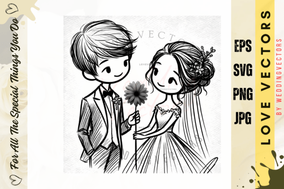 Wedding Couple and Love Vectors: C37 Design Assets