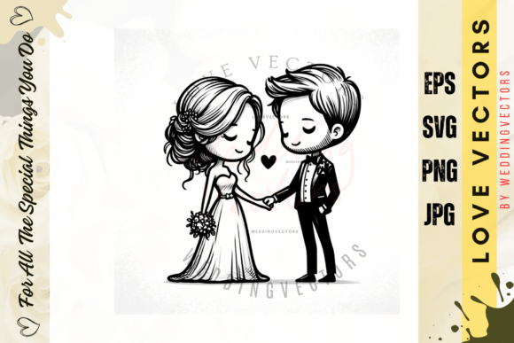 Wedding Couple and Love Vectors - C3700