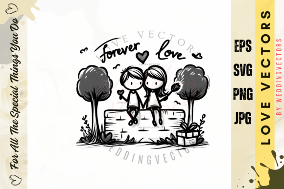 Wedding Couple and Love Vectors - C373: Capturing Romance in Design