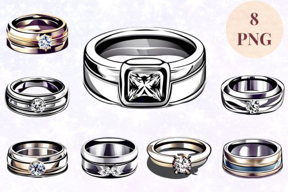Wedding Ring 26 Clipart PNG: Versatile Design Assets
