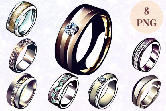 Wedding Ring 44 Clipart PNG: Your Versatile Design Asset