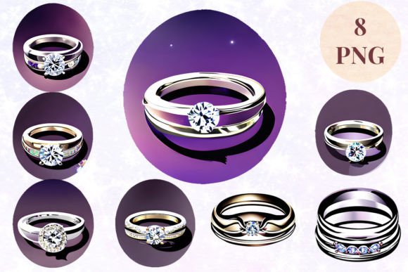 Wedding Ring 75 Clipart PNG: Instant Design Versatility
