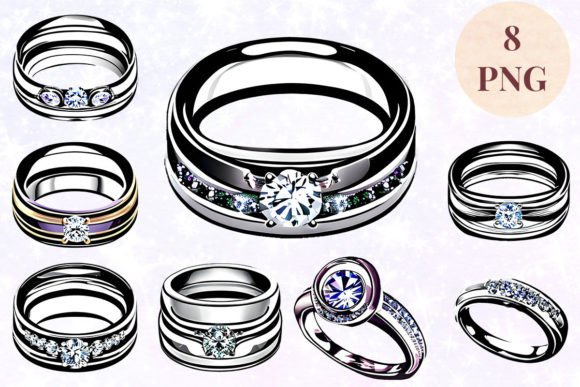 Wedding Ring 76 Clipart PNG: Elegant Design Assets