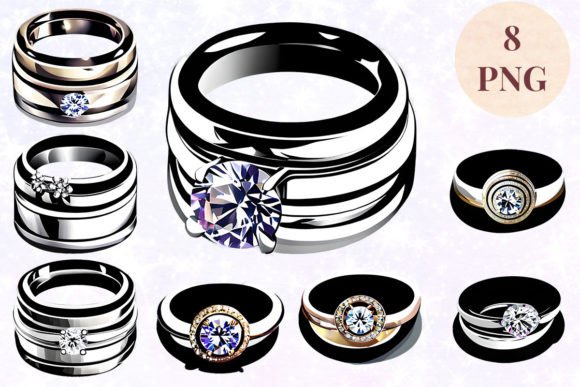 Wedding Ring 80 Clipart PNG: Versatile Design Assets