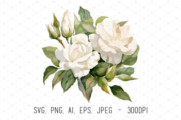 Wedding Roses Sublimation Clipart White: A Designer's Go-To Floral Asset