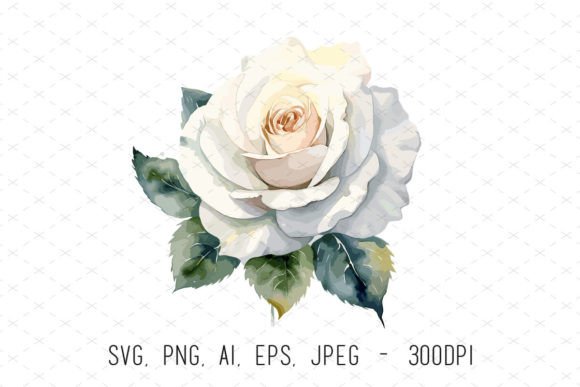 White Wedding Rose Sublimation Clipart: Beyond the Invitation